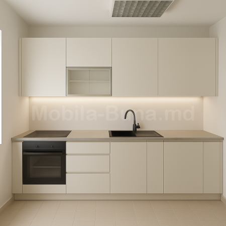 Bucătărie  modulară hi-tech cu fațadă MDF  